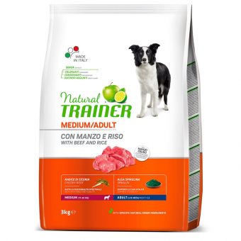 Корм Natural Trainer Adult Dog Medium Beef для собак средних пород с говядиной и рисом
