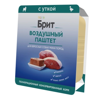 Ламистеры Брит Воздушный паштет для взрослых собак мини пород с уткой
