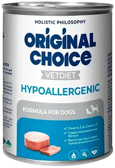 Банки Original Choice VetDiet Hypoallergenic ветеринарная диета для собак с аллергией или пищевой непереносимостью