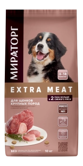 Корм Мираторг Pro Meat для щенков крупных пород с нежной телятиной