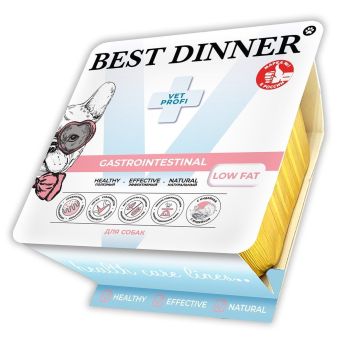 Ламистеры Best Dinner Vet Profi Gastrointestinal Low Fat для собак с чувствит. пищеварением нежный паштет из индейки
