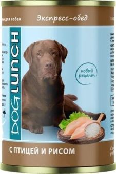 Банки Dog Lunch экспресс-обед для собак с птицей и рисом