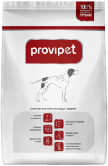 Корм ProviPet для взрослых собак всех пород с говядиной