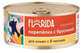 Консервы Florida для кошек с перепёлкой и брусникой