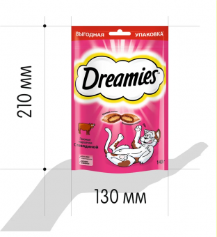 Лакомство Dreamies для кошек с говядиной