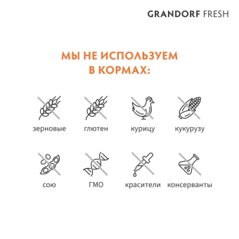 Корм Grandorf Fresh Dog Salmon Med&Maxi свежее филе лосося с бататом для взрослых собак крупных пород