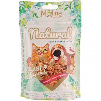Лакомства Molina Best Friends "Чипсы из утки и трески" для кошек и собак