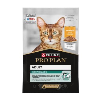 Влажный корм PRO PLAN® MAINTENANCE для взрослых кошек, кусочки с курицей в соусе