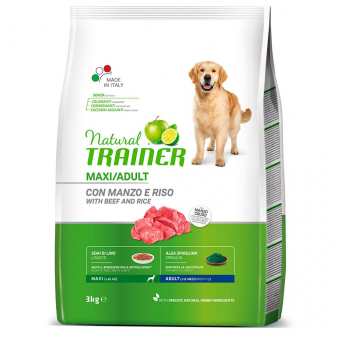 Корм Natural Trainer Adult Dog Maxi Beef для собак крупных пород с говядной и рисом