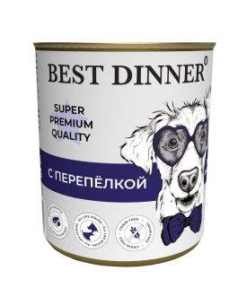 Консервы Best Dinner Мясные деликатесы для собак. Перепёлка