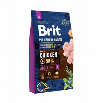 Корм Brit Premium By Nature Adult Mini для собак мелких пород с курицей