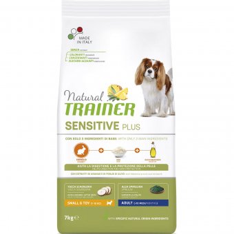 Корм Natural Trainer Sensitive Plus Adult Mini Rabbit для взрослых собак мелких пород с кроликом и рисом (Без глютена)
