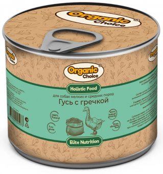 Банки Organic Сhoice для собак мелких и средних пород с гуем и гречкой