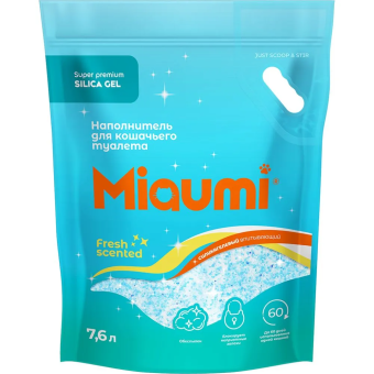 Наполнитель Miaumi Gel Scented силикагелевый наполнитель для кошачьего туалета с ароматом свежести