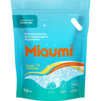 Наполнитель Miaumi Gel Scented селикагелевый наполнитель для кошачьего туалета с ароматом свежести