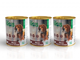 Банки Frais Holistic Dog для собак мясное ассорти с печенью
