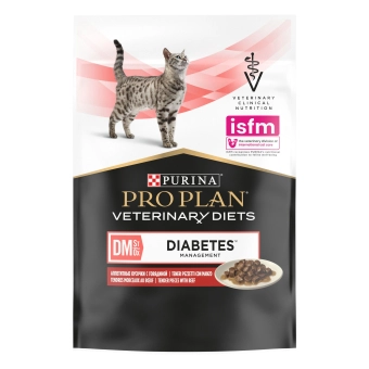 Влажный корм для кошек PRO PLAN® VETERINARY DIETS DM ST/OX Diabetes Management при сахарном диабете, с говядиной,в соусе