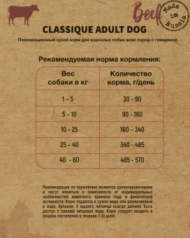 Корм Frais Classique Adult Dog Beef для взрослых собак с мясом говядины