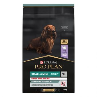Сухой корм Pro Plan Grain Free Formula  (беззерновой) для взрослых собак мелких и карликовых пород с индейкой