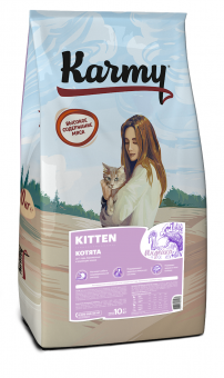Корм Karmy Kitten для беременных и кормящих кошек и котят в возрасте до 1 года с индейкой
