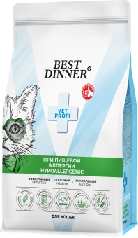 Корм Best Dinner Vet Profi Hypoallergenic при пищевой аллергии и непереносимости для взрослых кошек 