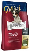 Сухой Корм Happy Dog Mini Africa Африка для взрослых собак малых пород с мясом страуса