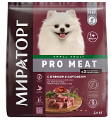Сухой Корм Мираторг Pro Meat для взрослых собак мелких пород с ягнёнком и картофелем