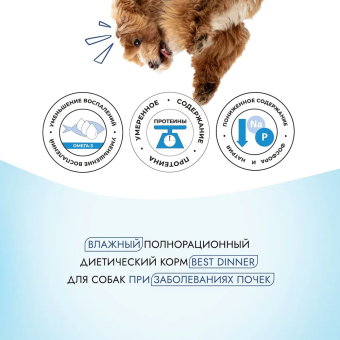 Банки Best Dinner Vet Profi Renal для собак при заболевании почек с птицей