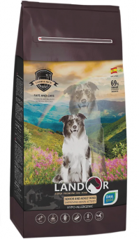 Корм Landor Adult & Senior Dog для взрослых и пожилых собак всех пород с функцией улучшения мозговой деятельности