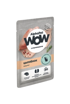 Паучи Alphapet Wow паштет для стерилизованных кошек с цыплёнком