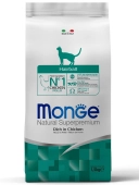 Корм Monge Cat Daily Line Hairball для кошек для выведения шерсти из курицы