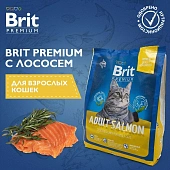 Сухой Корм Brit Premium Cat Adult Salmon для кошек с лососем Сухой Корм Brit Premium Cat Adult Salmon для кошек с лососем