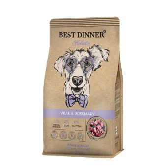 Корм Best Dinner Sensible Hypoallergenic при аллергии у собак средних и крупных  пород с телятиной и розмарином