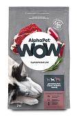 Корм Alphapet WOW Superpremium для взрослых собак средних пород с говядиной и сердцем