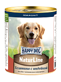 Консервы Happy Dog Natur Line для собак с телятиной и индейкой 970г 970г х 6шт