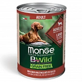 Банка Monge Dog BWild Grain Free для взрослых собак всех пород беззерновые из ягненка с тыквой и кабачками Банка Monge Dog BWild Grain Free для взрослых собак всех пород беззерновые из ягненка с тыквой и кабачками