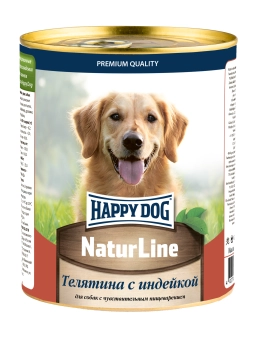 Консервы Happy Dog Natur Line для собак с телятиной и индейкой