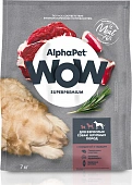 Корм Alphapet WOW Superpremium для взрослых собак крупных пород с говядиной и сердцем