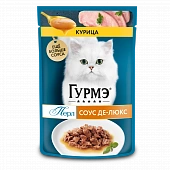 Влажный корм Гурмэ Перл Соус Де-люкс для кошек, с курицей в роскошном соусе Влажный корм Гурмэ Перл Соус Де-люкс для кошек, с курицей в роскошном соусе