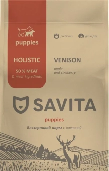 Корм Savita Holistic Puppy Venison беззерновой для щенков с мясом оленины