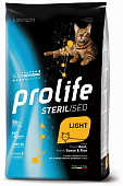 Сухой Корм Prolife Sterilised Light Adult для стерилизованных кошек со свежим мясом говядины, гуся и с рисом