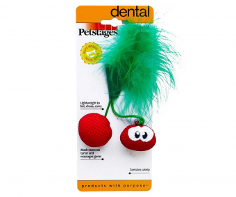 Игрушка Petstages Dental для кошек "Вишни" с кошачьей мятой (7 см)