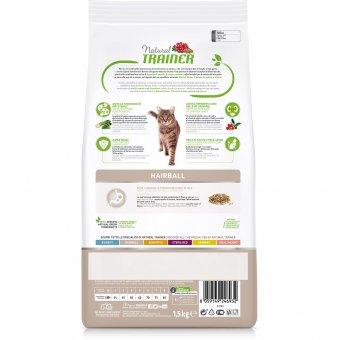 Корм Natural Trainer Cat Hairball Adult With Chicken для кошек выведение шерсти с курицей