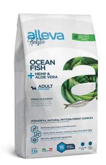 Корм Alleva Holistic Adult Dog Ocean Fish для взрослых собак маленьких пород с океанической рыбой, коноплёй, алое вера