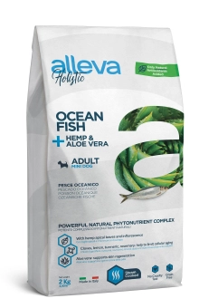 Корм Alleva Holistic Adult Dog Ocean Fish для взрослых собак маленьких пород с океанической рыбой, коноплёй, алое вера