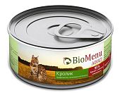 Банки BioMenu adult cat для кошек мясной паштет с кроликом 95% мясо Банки BioMenu adult cat для кошек мясной паштет с кроликом 95% мясо