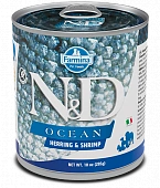 Консервы Farmina N&D Adult Dog Ocean Herring&Shrimp для собак с сельдью и креветками Консервы Farmina N&D Adult Dog Ocean Herring&Shrimp для собак с сельдью и креветками