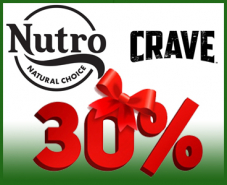 Распродажа! Скидка 30% на сухие корма для кошек и собак марки Crave и Nutro!