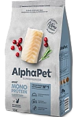 Сухой Корм Alphapet Superpremium Monoprotein для взрослых кошек из белой рыбы