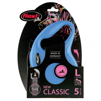 Flexi рулетка New Classic L (до 50 кг) лента 5 м синяя